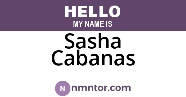 Sasha Cabanas