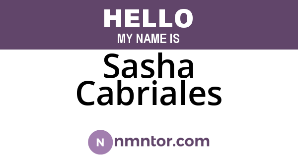 Sasha Cabriales