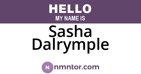 Sasha Dalrymple