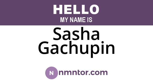 Sasha Gachupin