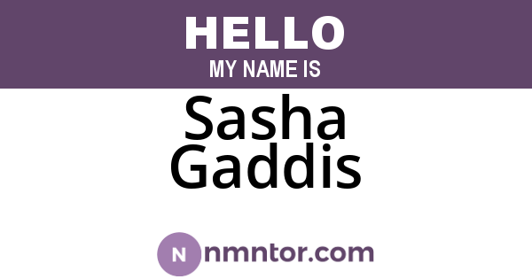 Sasha Gaddis
