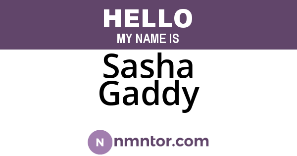 Sasha Gaddy