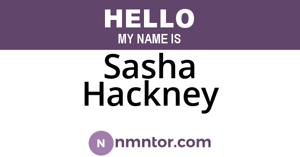 Sasha Hackney