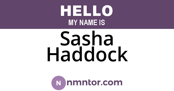 Sasha Haddock