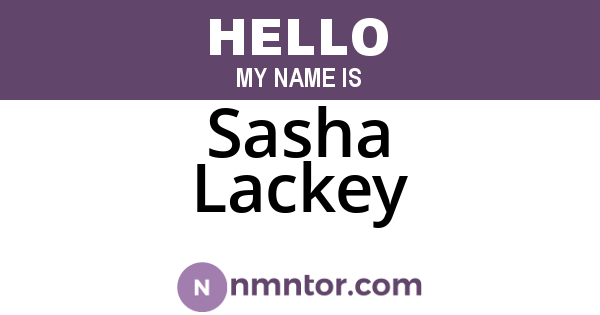 Sasha Lackey