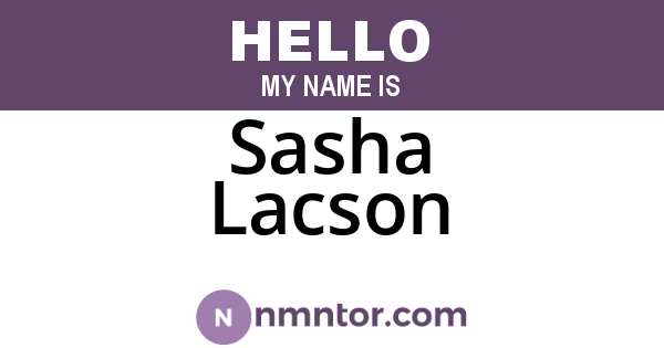 Sasha Lacson