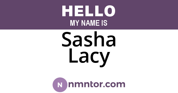 Sasha Lacy