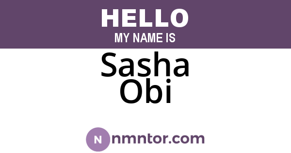 Sasha Obi