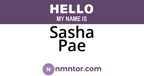 Sasha Pae
