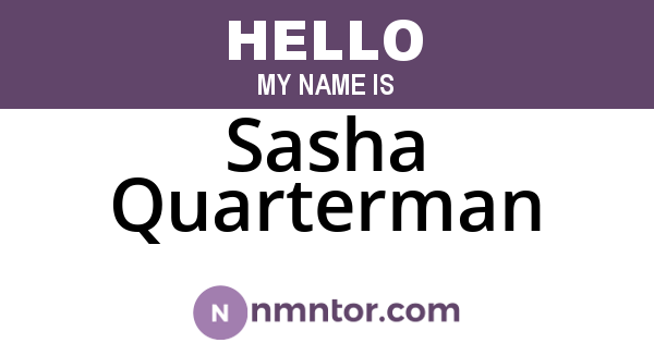 Sasha Quarterman
