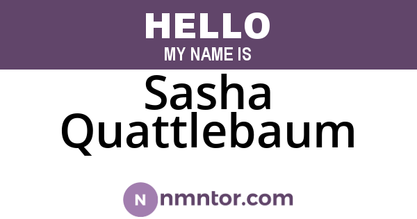 Sasha Quattlebaum