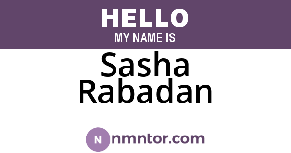 Sasha Rabadan