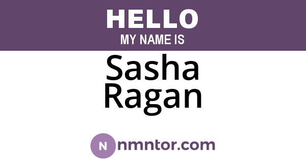 Sasha Ragan