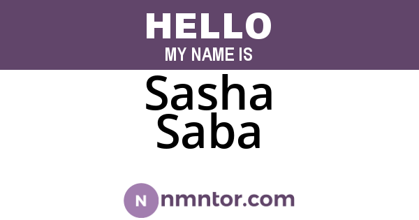 Sasha Saba