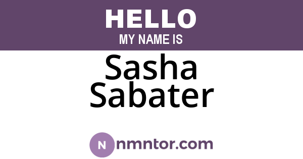 Sasha Sabater