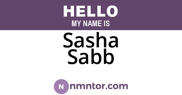 Sasha Sabb