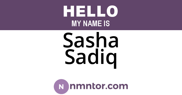 Sasha Sadiq