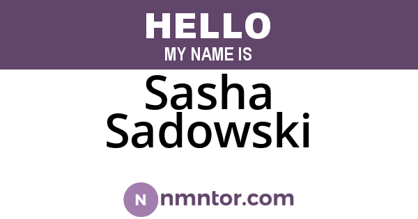 Sasha Sadowski