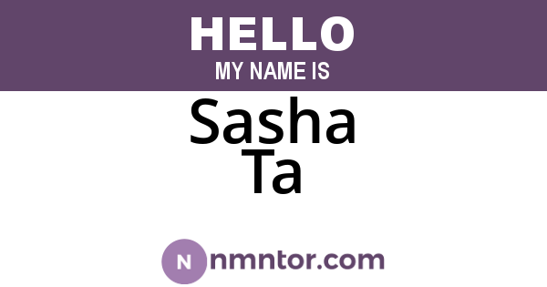 Sasha Ta