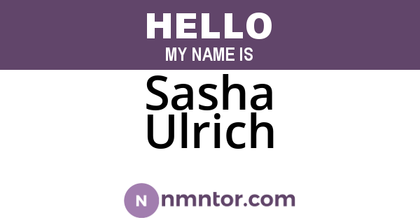 Sasha Ulrich