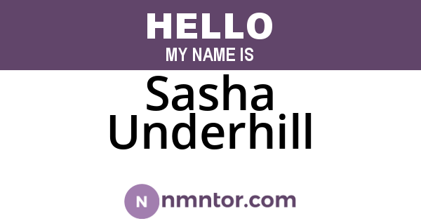Sasha Underhill