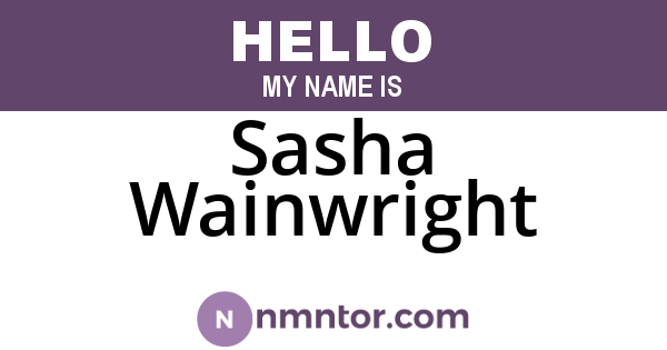 Sasha Wainwright