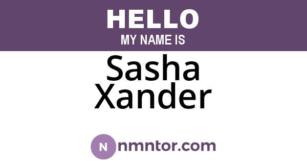 Sasha Xander
