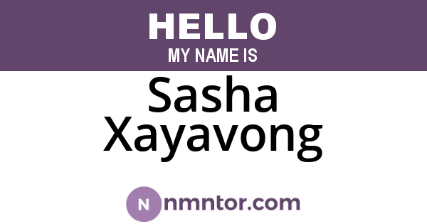 Sasha Xayavong