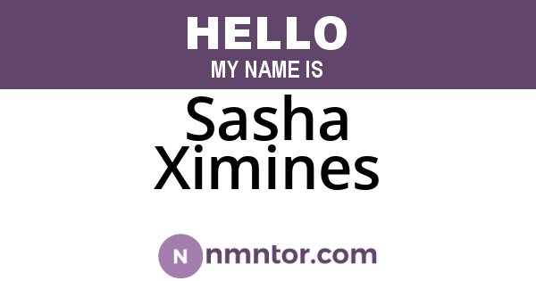 Sasha Ximines