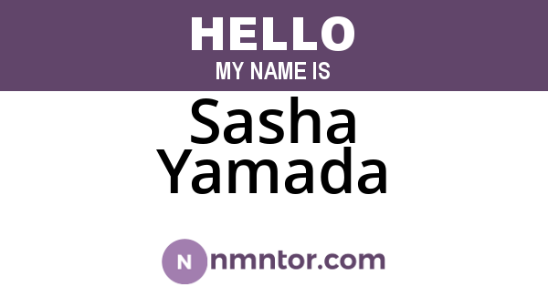 Sasha Yamada