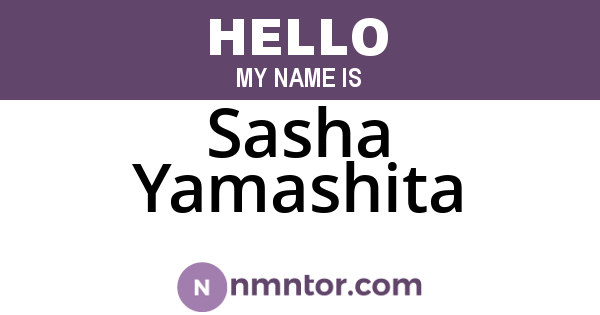 Sasha Yamashita