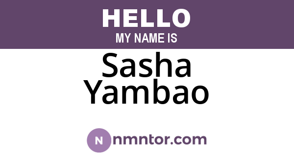 Sasha Yambao