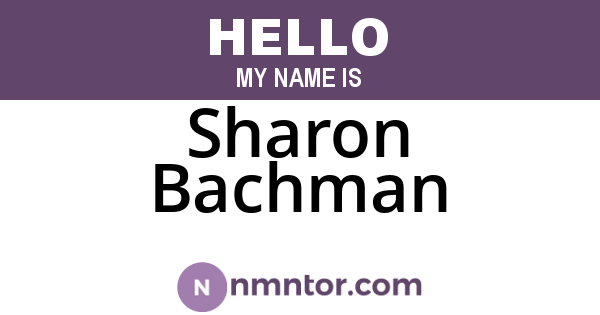 Sharon Bachman