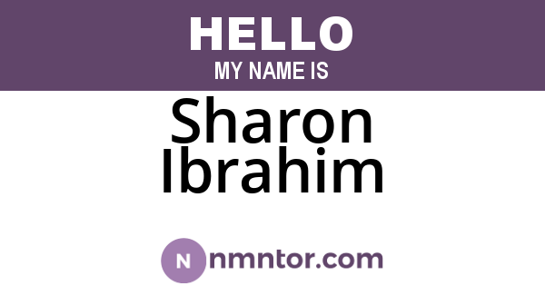 Sharon Ibrahim