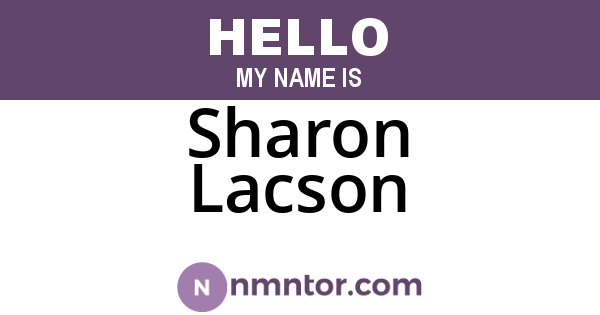 Sharon Lacson