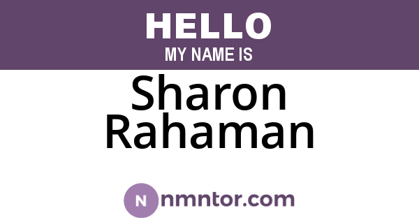 Sharon Rahaman