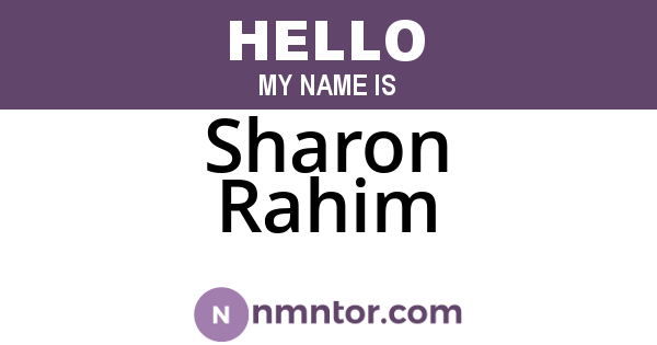 Sharon Rahim