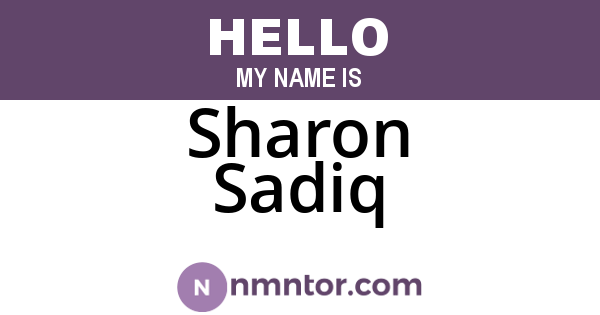 Sharon Sadiq