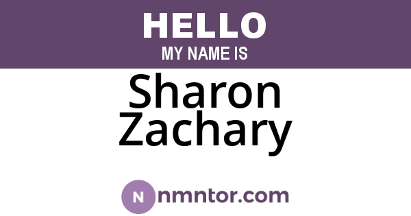 Sharon Zachary