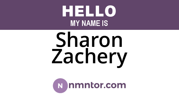 Sharon Zachery