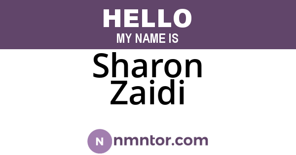 Sharon Zaidi