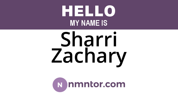 Sharri Zachary
