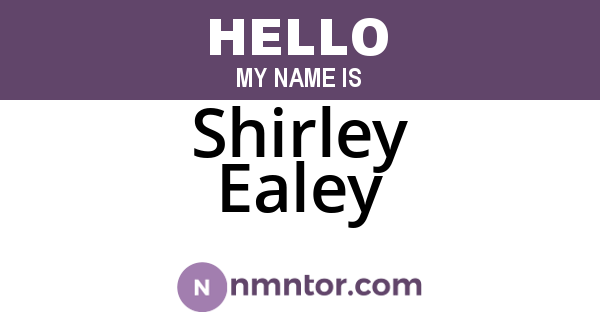 Shirley Ealey
