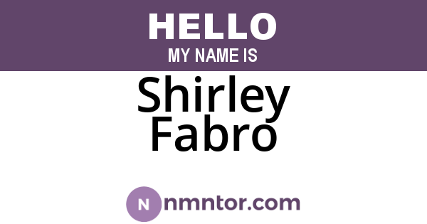 Shirley Fabro