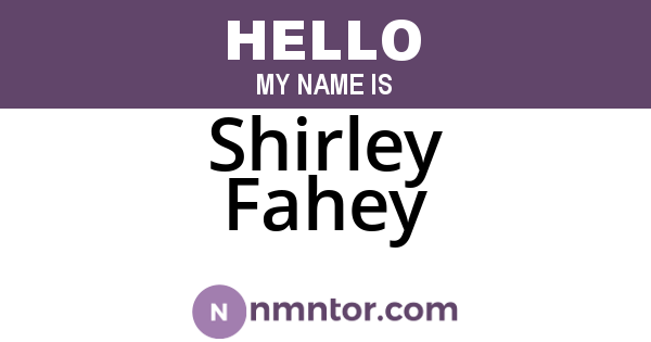 Shirley Fahey