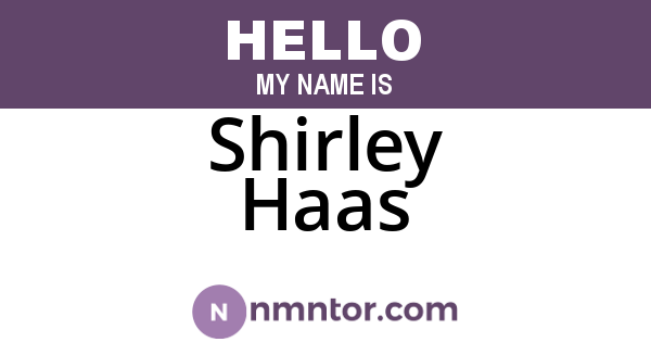 Shirley Haas