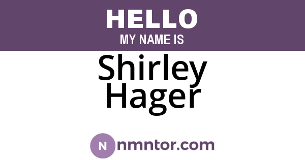 Shirley Hager