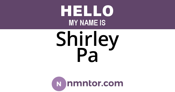Shirley Pa