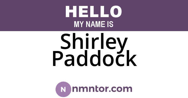 Shirley Paddock