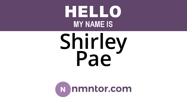 Shirley Pae
